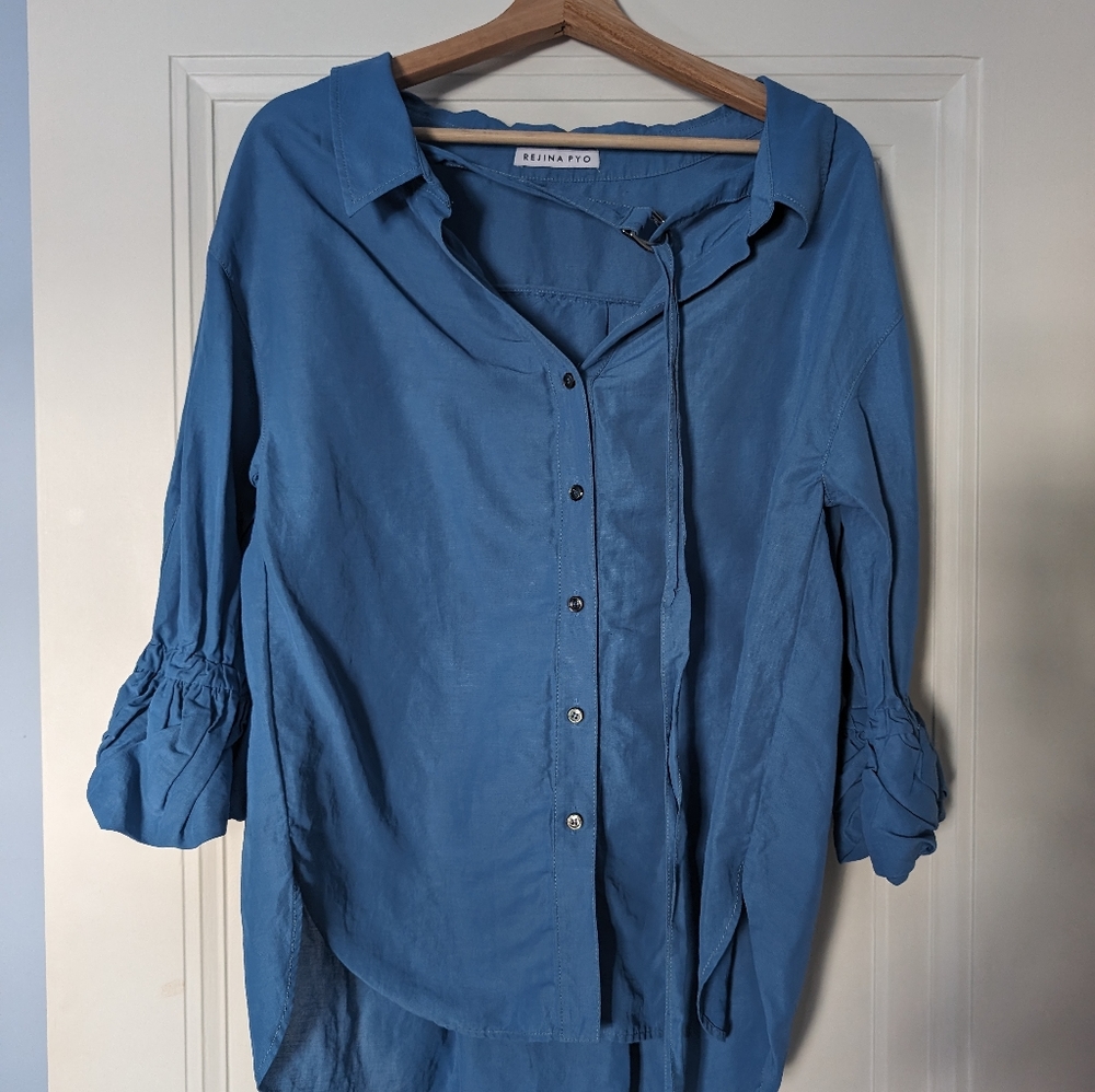 Rejina Pyo Blue Button-Down Shirt